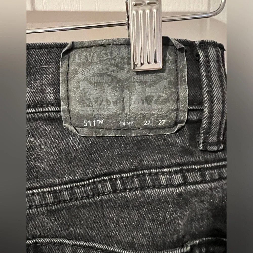 Levis 511 Slim black jeans size 14 reg 27W 27 L - Picture 3 of 6